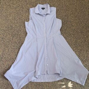 Who What Wear Sz L Striped Blue and White Shirt Dress